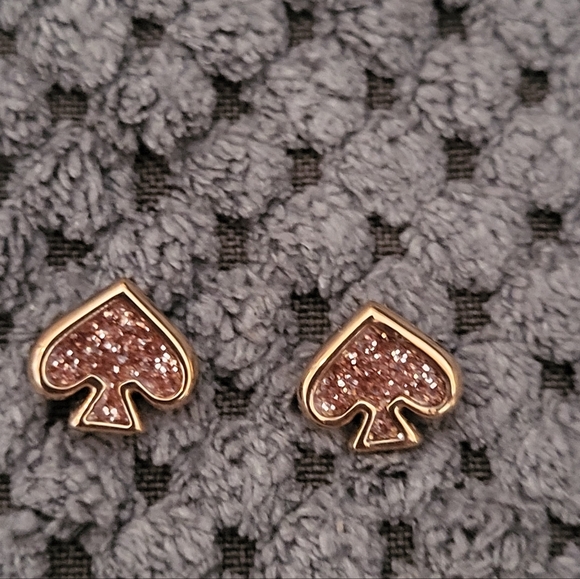 kate spade Jewelry - Kate Spade Stud Earrings with Pink Glitter Inlay